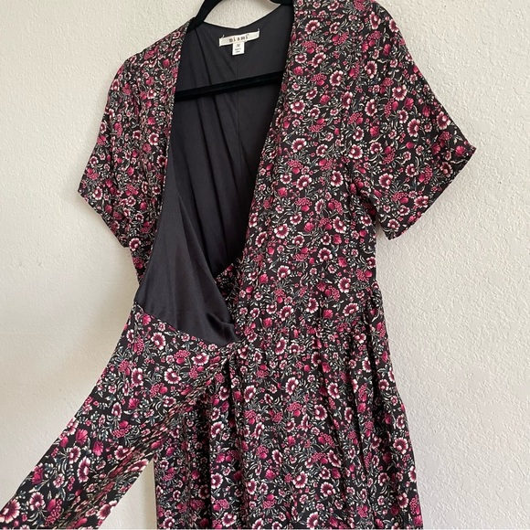 Mi Ami womans Floral faux Wrap maxi Dress size M romantic side slit feminine - Picture 4 of 8
